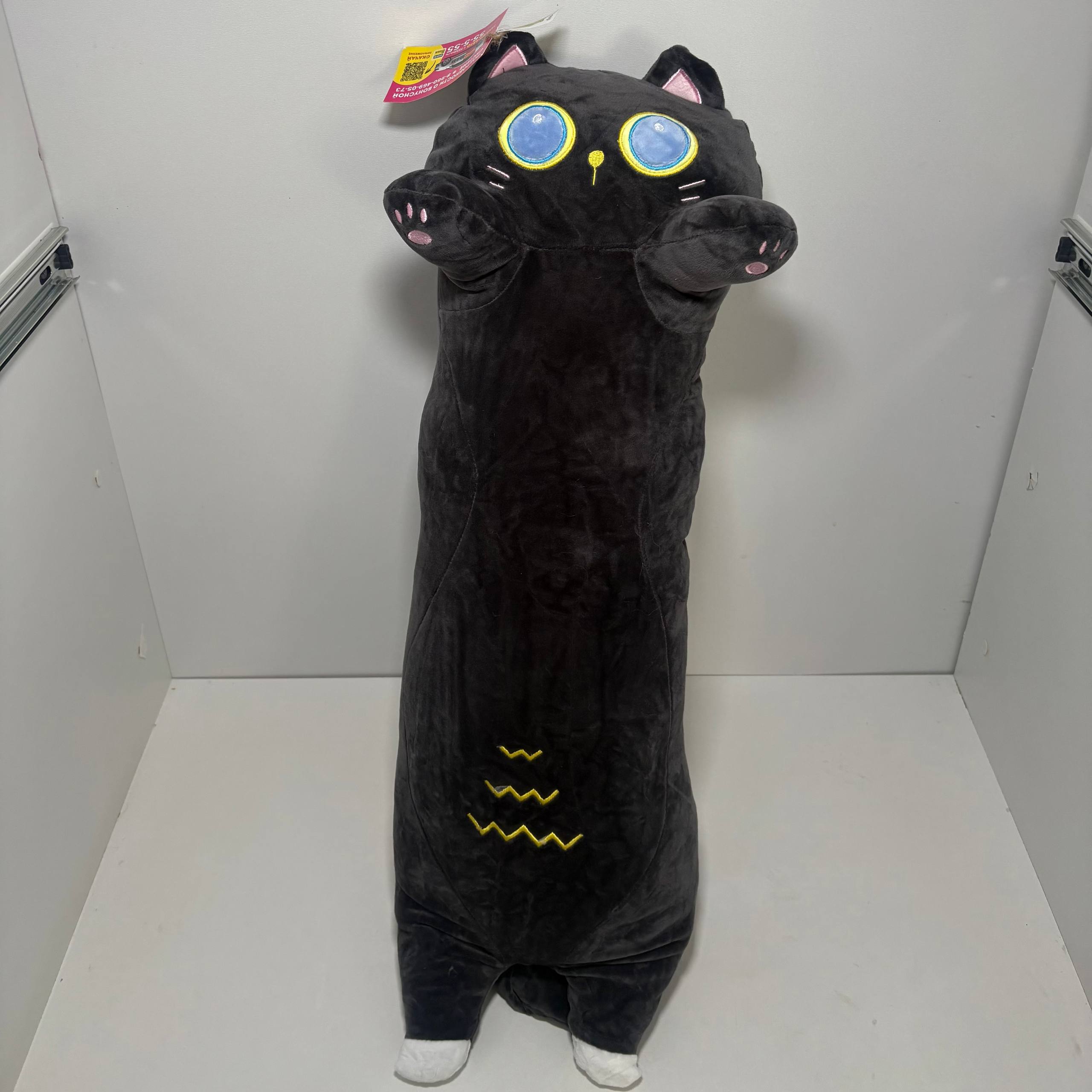 010-110 мягкая игрушка " Кот батон чёрный",110см