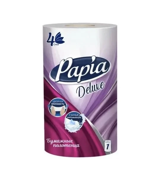 1092 Бумажные полотенца, Papia, 4 слоя, 1 рулон