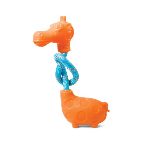 Игрушка для собак из термопластичной резины "Жираф с веревкой", 235/82мм
