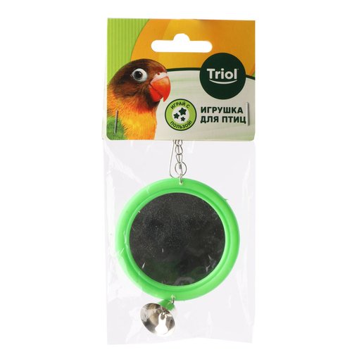 52181045 Игрушка для птиц "Зеркало с колокольчиком", 120*d60мм