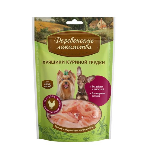 "Деревенские лакомства" для мини-пород Хрящики куриной грудки, 30г,