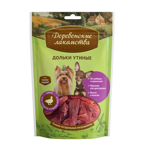 "Деревенские лакомства" для мини-пород Дольки утиные, 55г