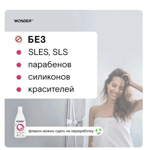 2014 Экогель для душа, WONDER LAB, 550 мл, в ассортименте