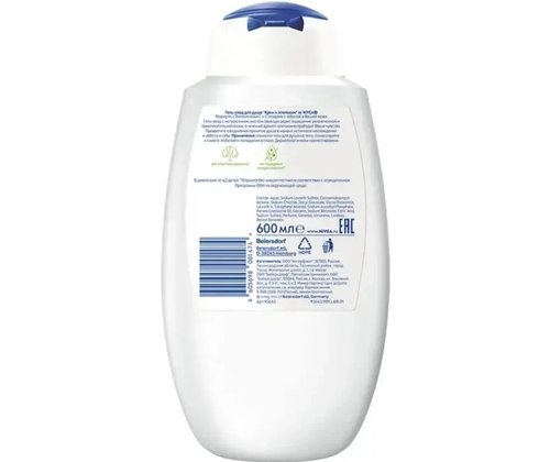 2174 Гель-уход для душа, Nivea, 600 мл, в ассортименте