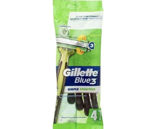 2178 Станки для бритья "Blue 3 Simple Sensitive", Gillette, 4 шт.