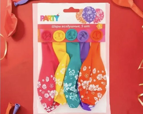 2200 Шары воздушные, Party, 5 шт., в ассортименте.