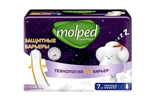 2232 Прокладки Molped Защитные барьеры ночные гигиенические,7шт.
