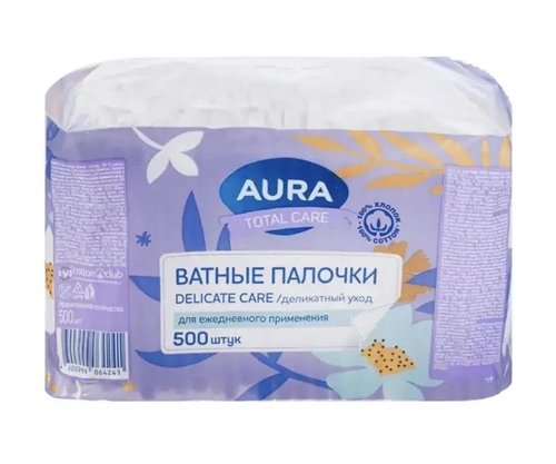 2292 Ватные палочки, AURA, 500 шт.