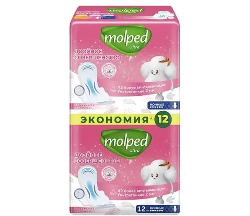 2307 Прокладки, Molped, ночные, 12 шт.